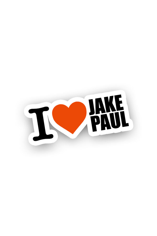 I Love Jake Paul Black Sticker